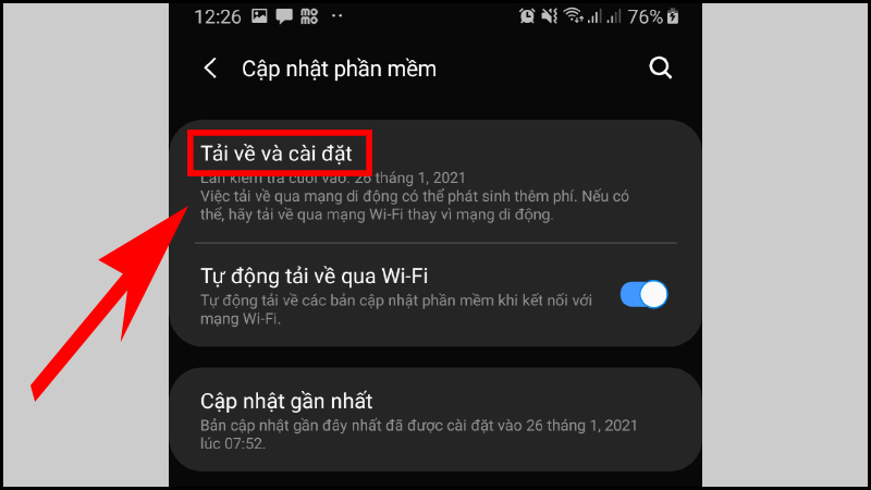 Bạn kiểm tra và tiến hành Cập nhập phần mềm hệ thống.